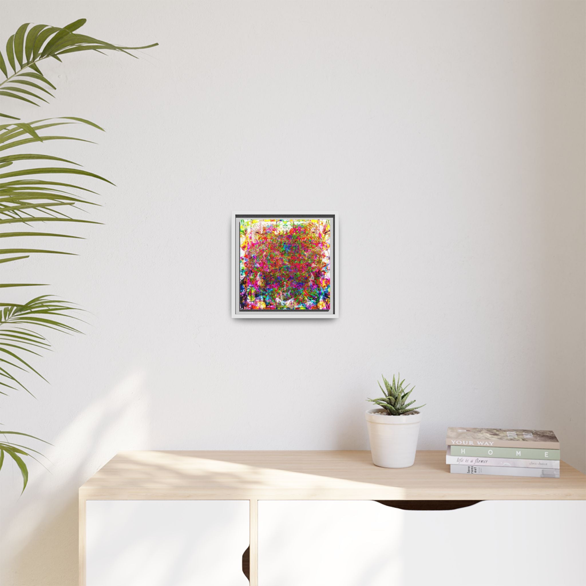 Neon Swirl Party Extravaganza Canvas Art — Vibrant Kaleidoscope Wall Print