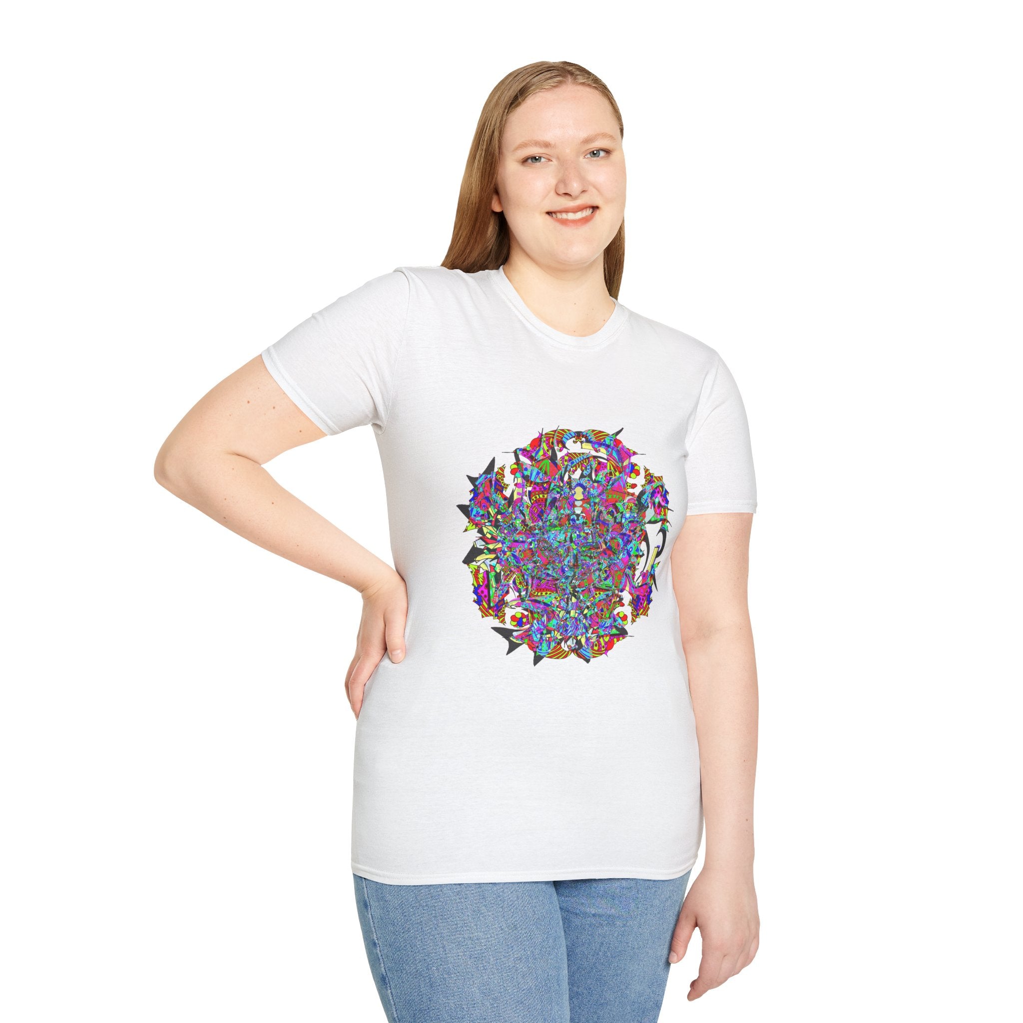 Neon Waffle Monster 12  — Colorful Abstract Floral Graphic Tee