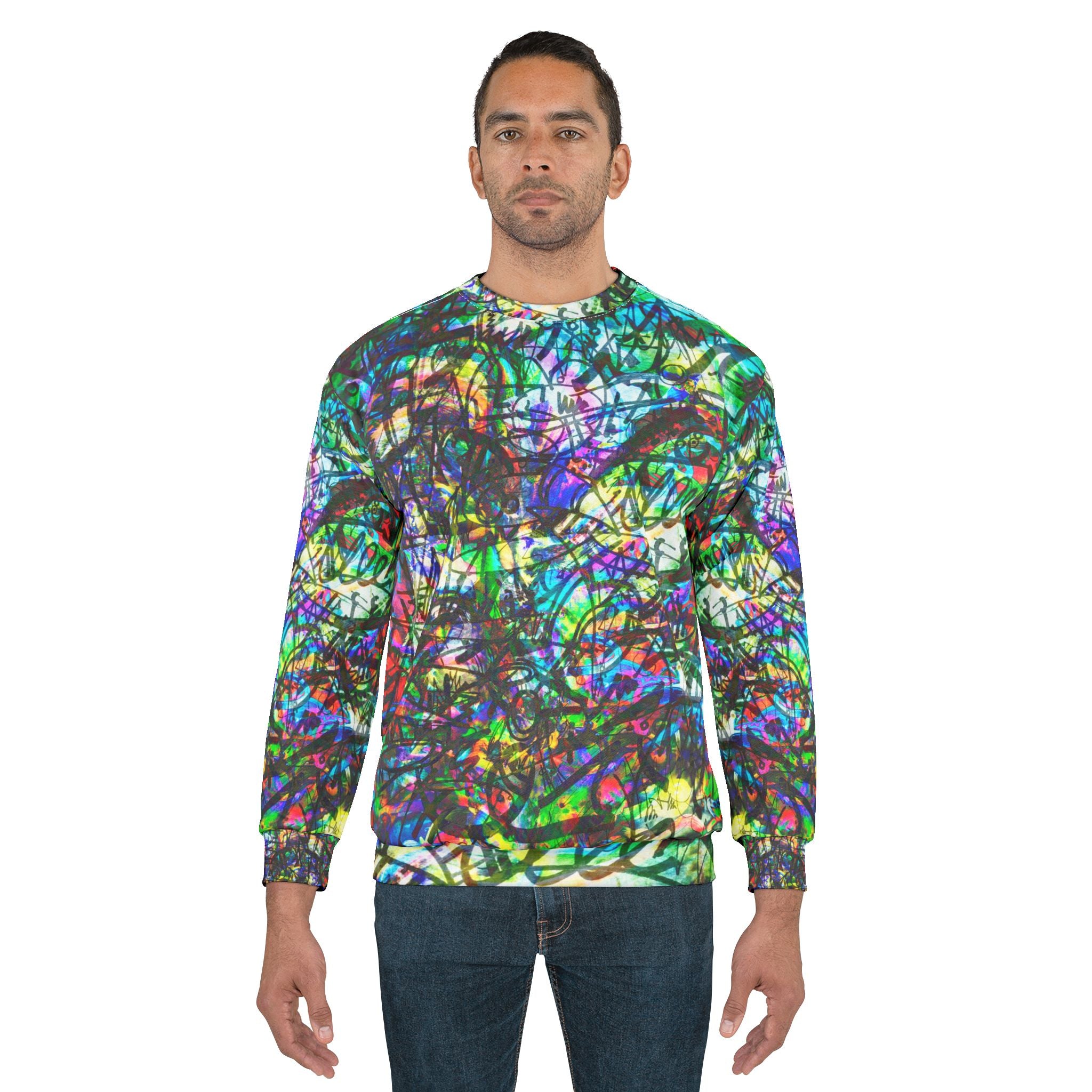 The Real Time Is Now 2015 - Abstract Graffiti All-Over Print Sweatshirt