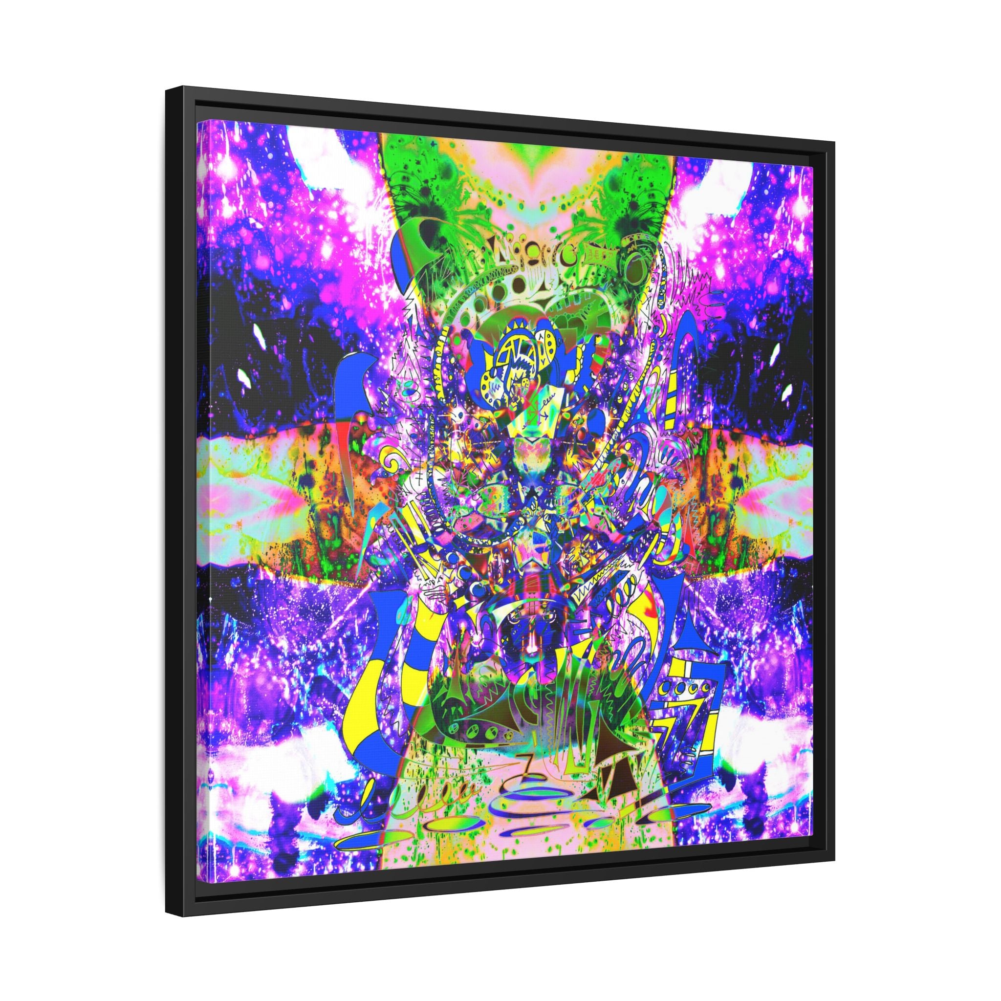 Alien Darkness 9 Framed Canvas Art — Vibrant Multi-Color Wall Decor