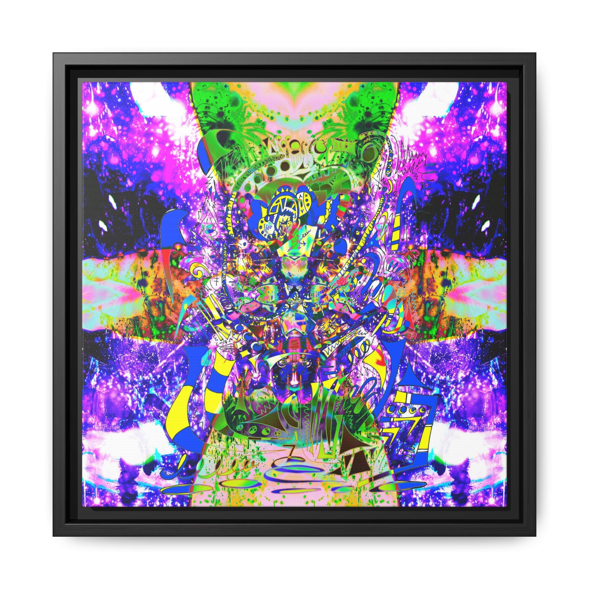 Alien Darkness 9 Framed Canvas Art — Vibrant Multi-Color Wall Decor