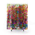 Neon Swirl Party Extravaganza - Psychedelic Kaleidoscope Shower Curtain — Vivid Abstract Floral Bathroom Decor