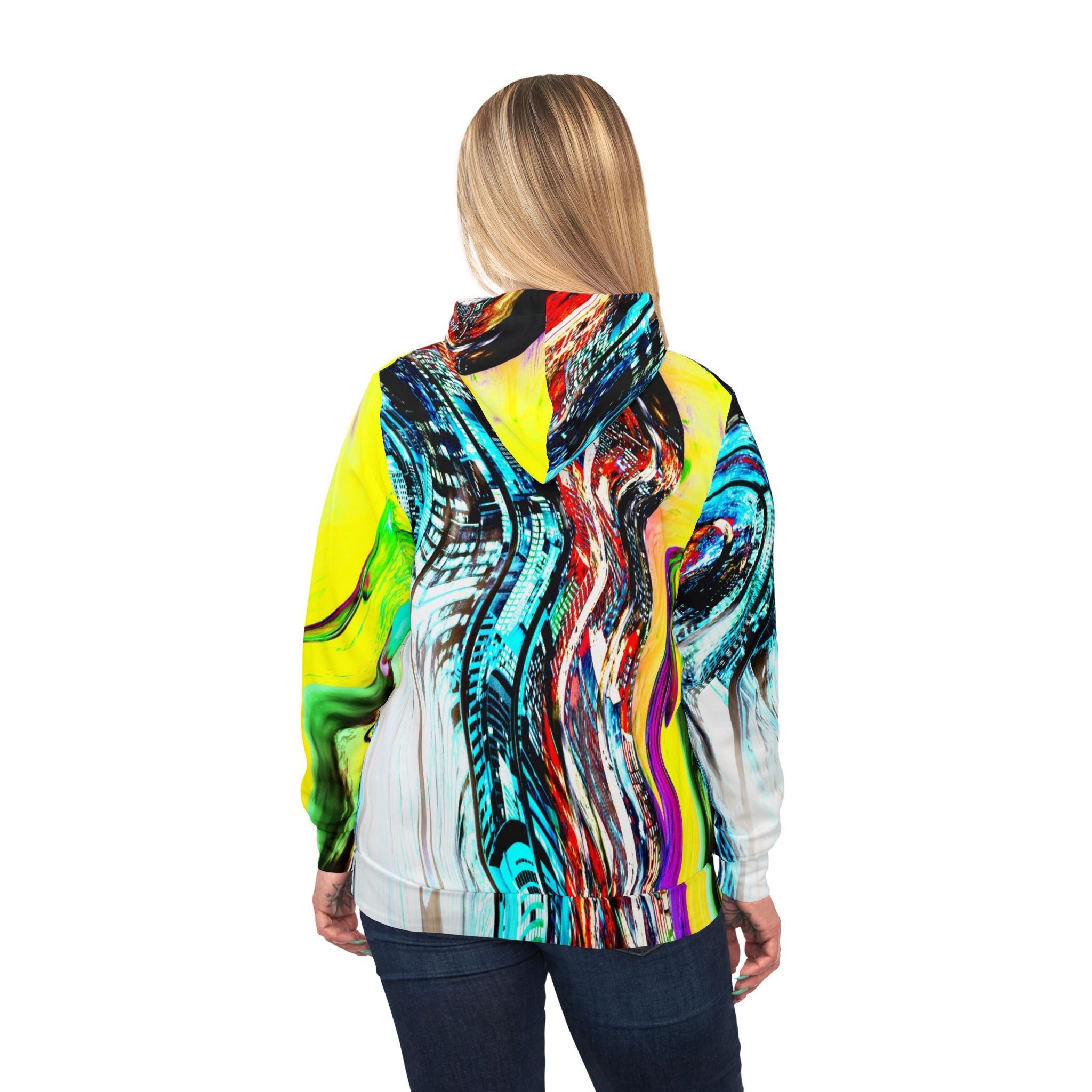Slip And Slide Athletic Hoodie - Vibrant All-Over-Print Pullover