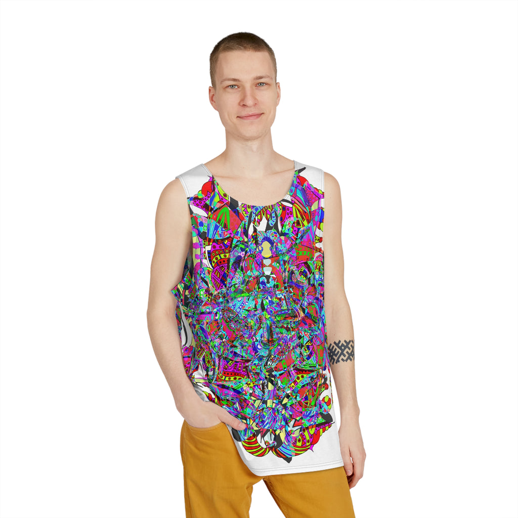 Neon Waffle Monster 12 Men's Tank (AOP)