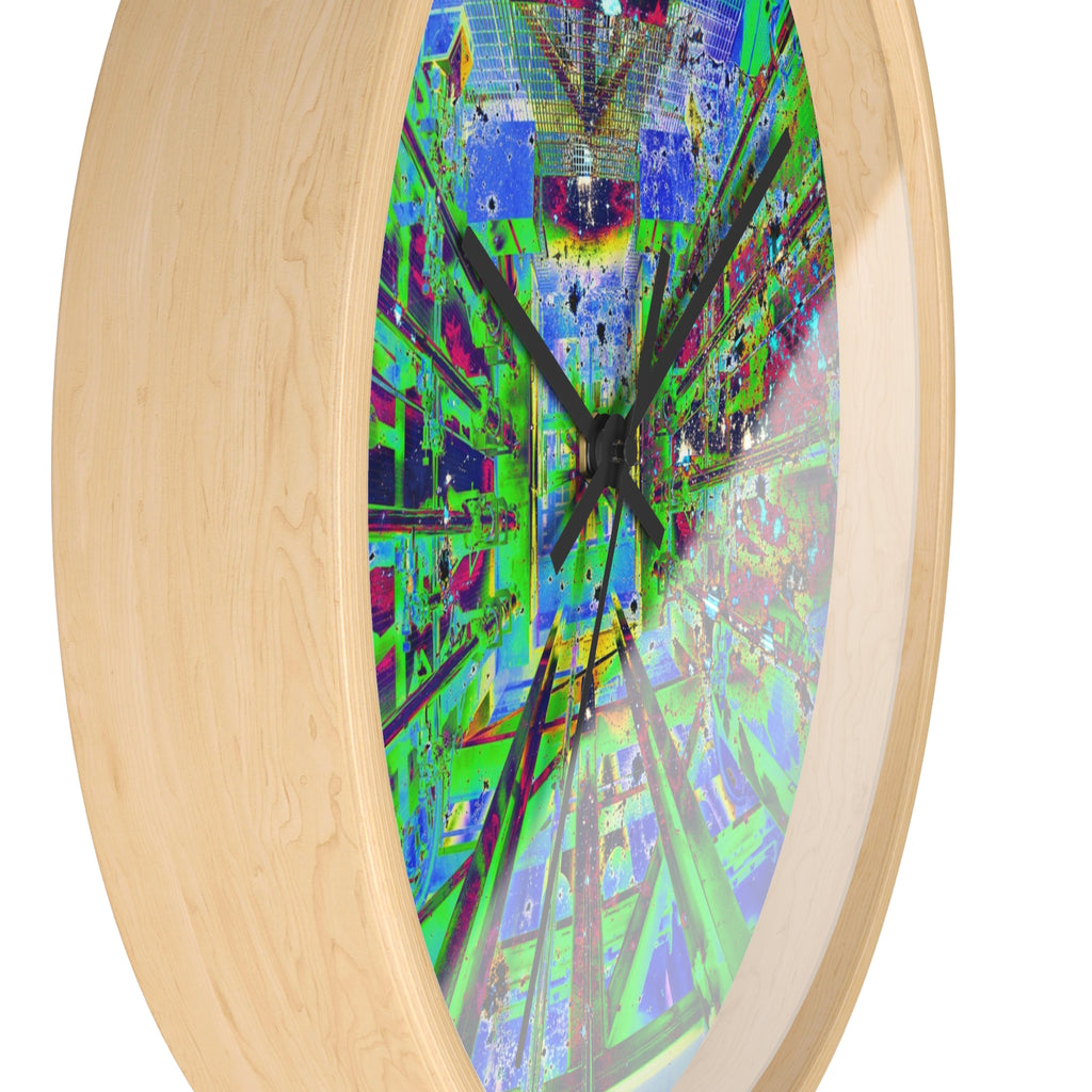 Hyperspace Room 22 Wall Clock — Abstract Retro Futurism Timepiece