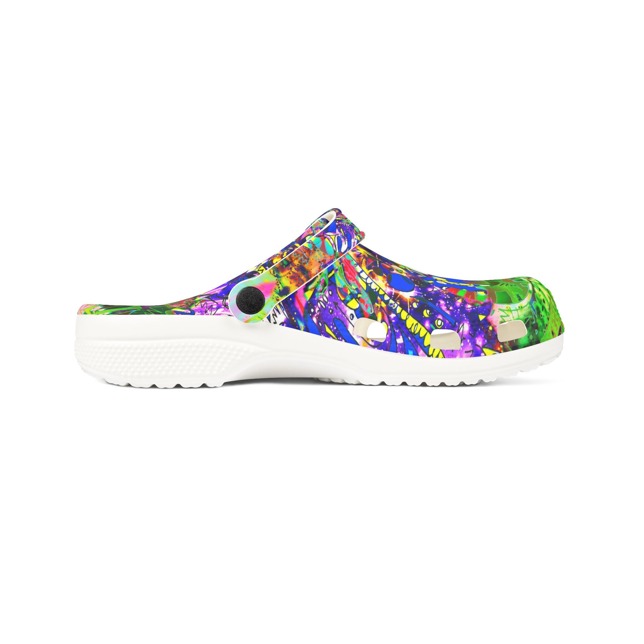 Alien Darkness 9 - Colorful Abstract EVA Foam Clogs — Vibrant Slip-On Shoes
