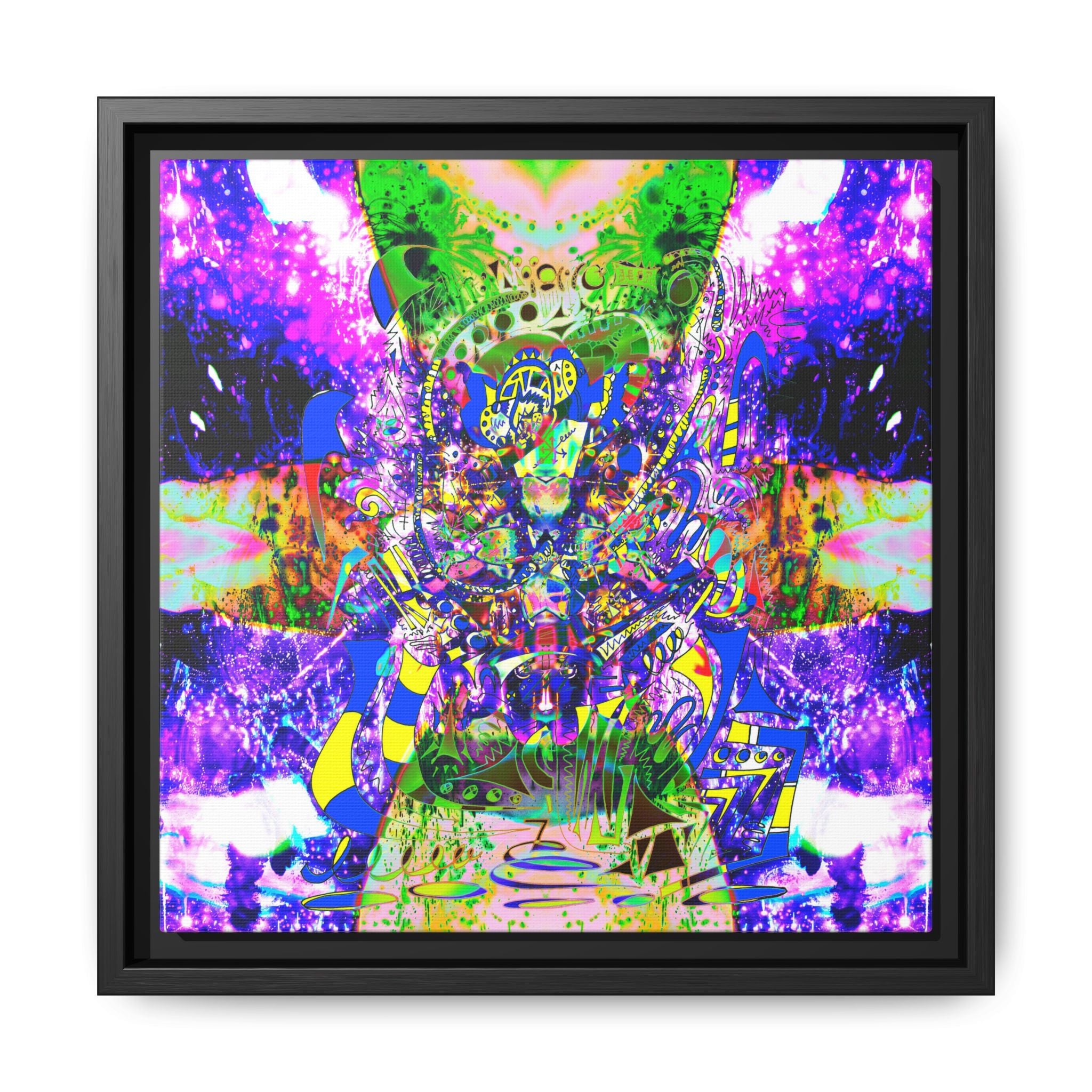 Alien Darkness 9 Framed Canvas Art — Vibrant Multi-Color Wall Decor