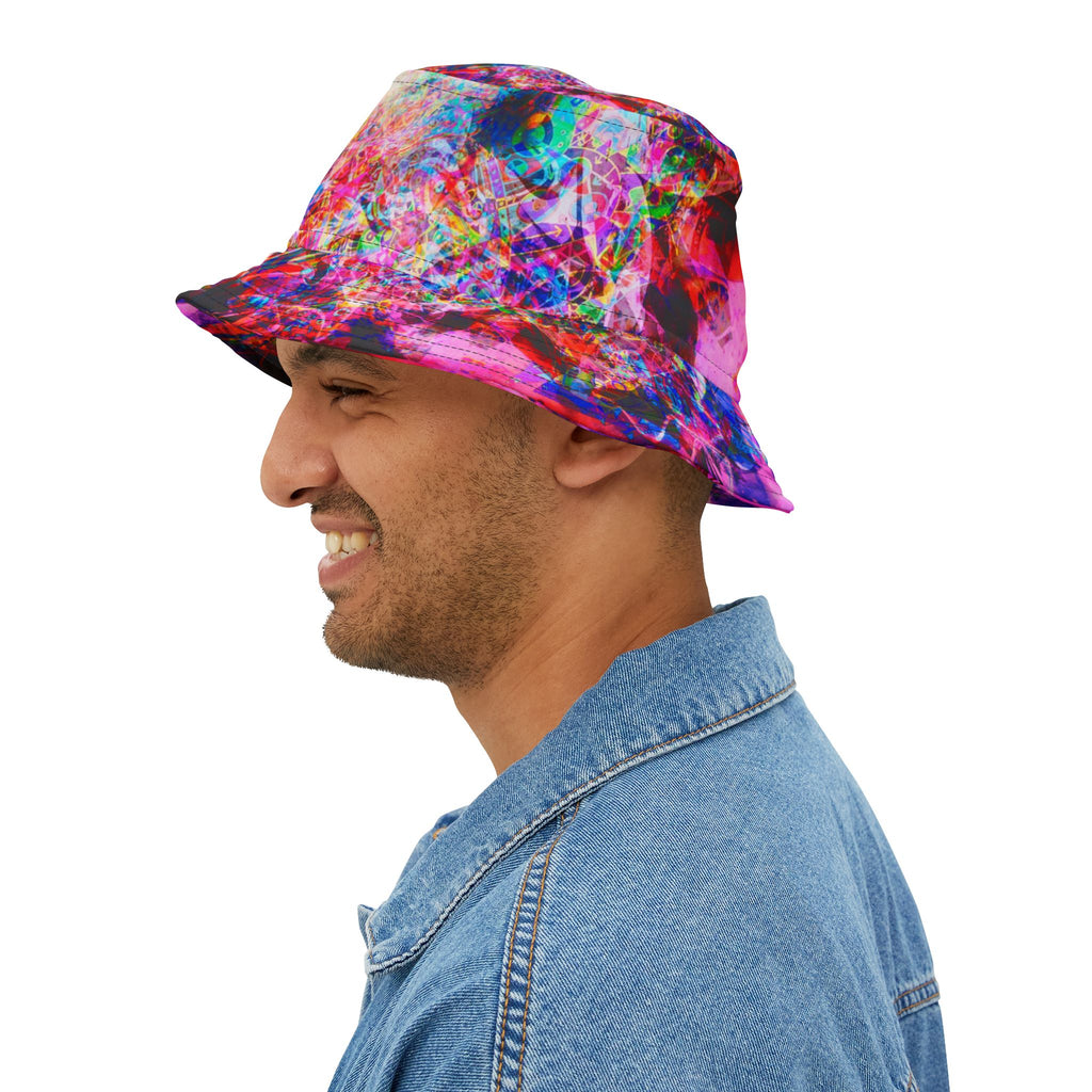 Arashaya Bucket Hat — Vibrant Abstract AOP Sun Hat