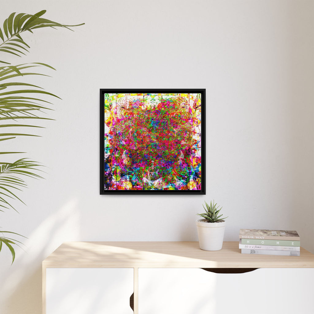 Neon Swirl Party Extravaganza Canvas Art — Vibrant Kaleidoscope Wall Print