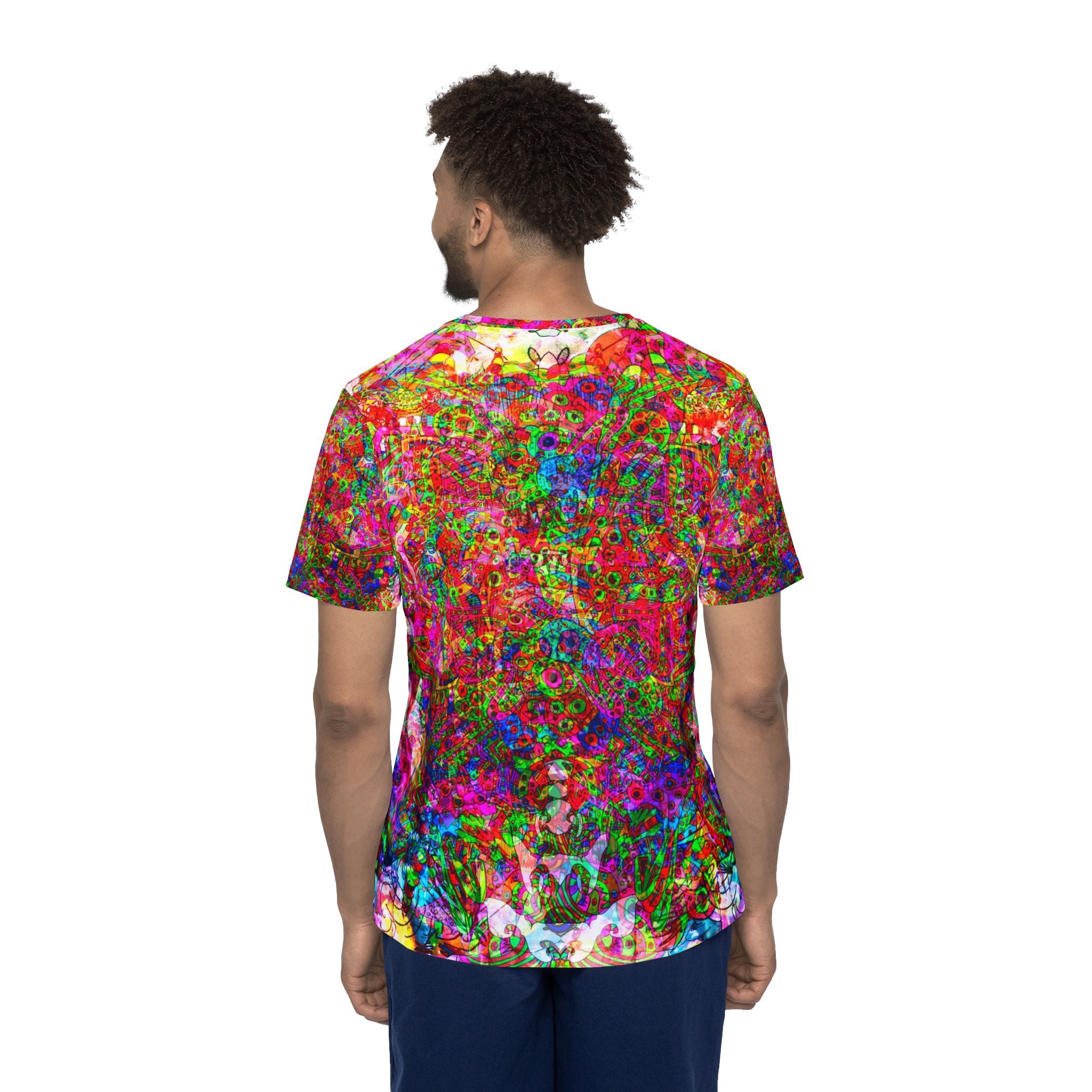 Neon Swirl Party Extravaganza - Psychedelic Floral All-Over Print Jersey