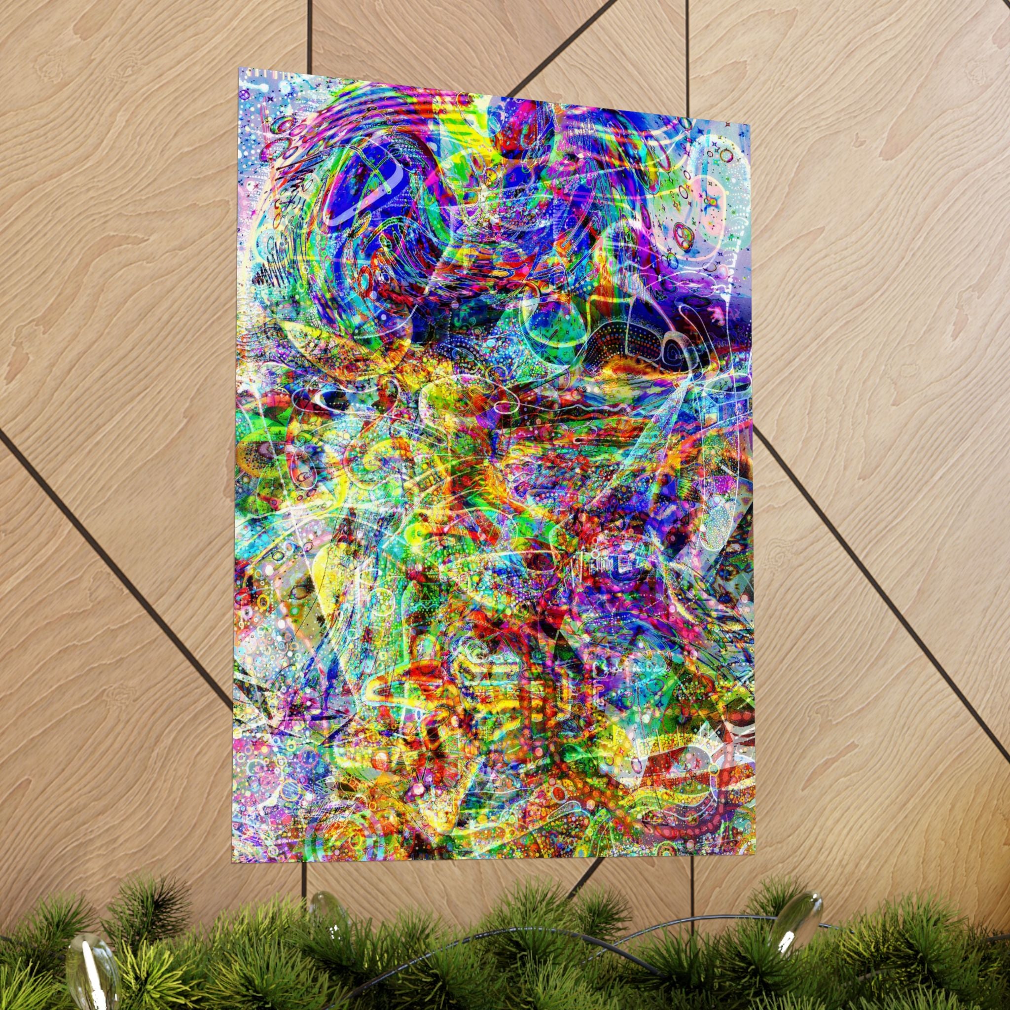 Barfing Golden Light (Collaboration with Vytas Sakalas) Vertical Poster — Vibrant Psychedelic Wall Art