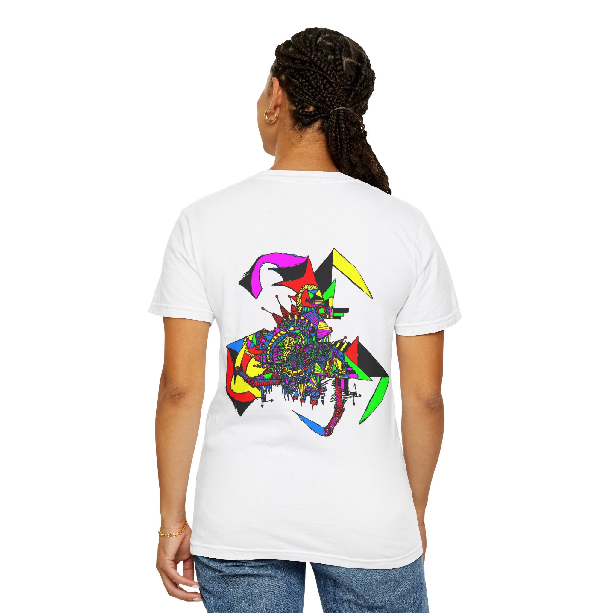 Abstract Colorful Jester Graphic T-Shirt
