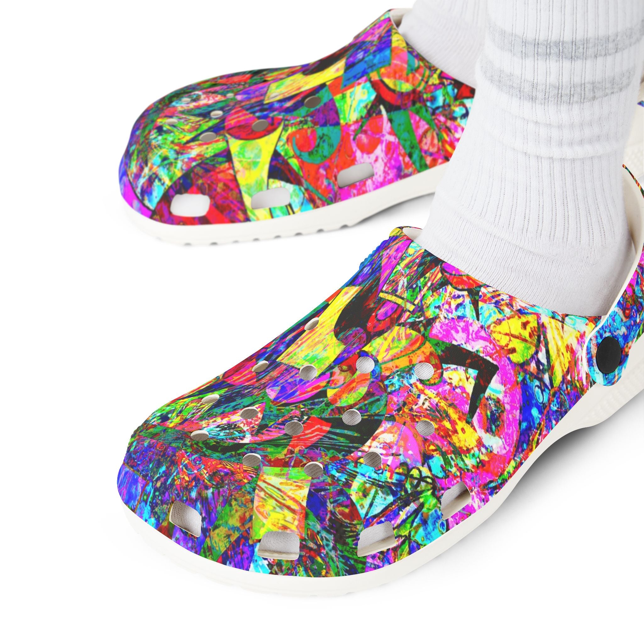 Love Monster - Colorful Abstract EVA Foam Clogs — Vibrant All-Over Print Comfort Shoes
