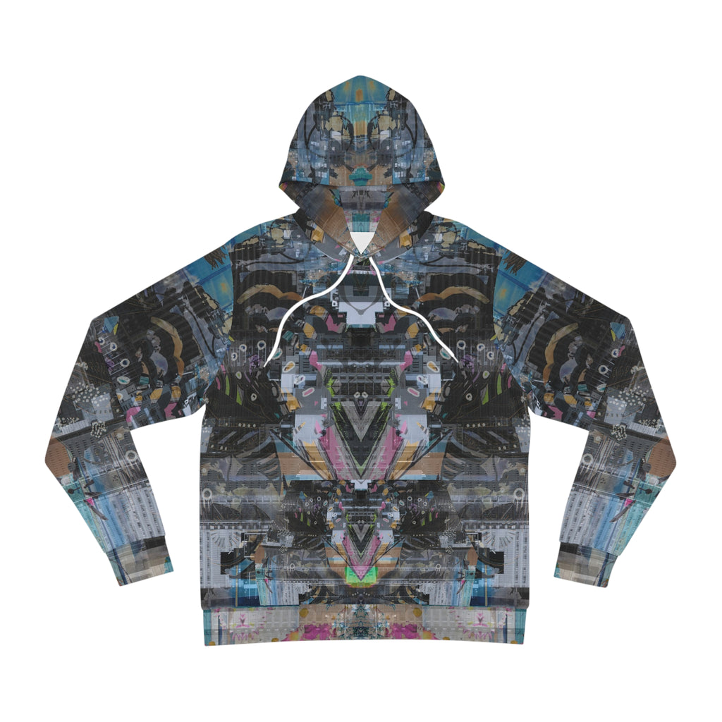 Novelty 131 - Abstract Urban Collage Hoodie — Symmetrical Graffiti AOP Pullover