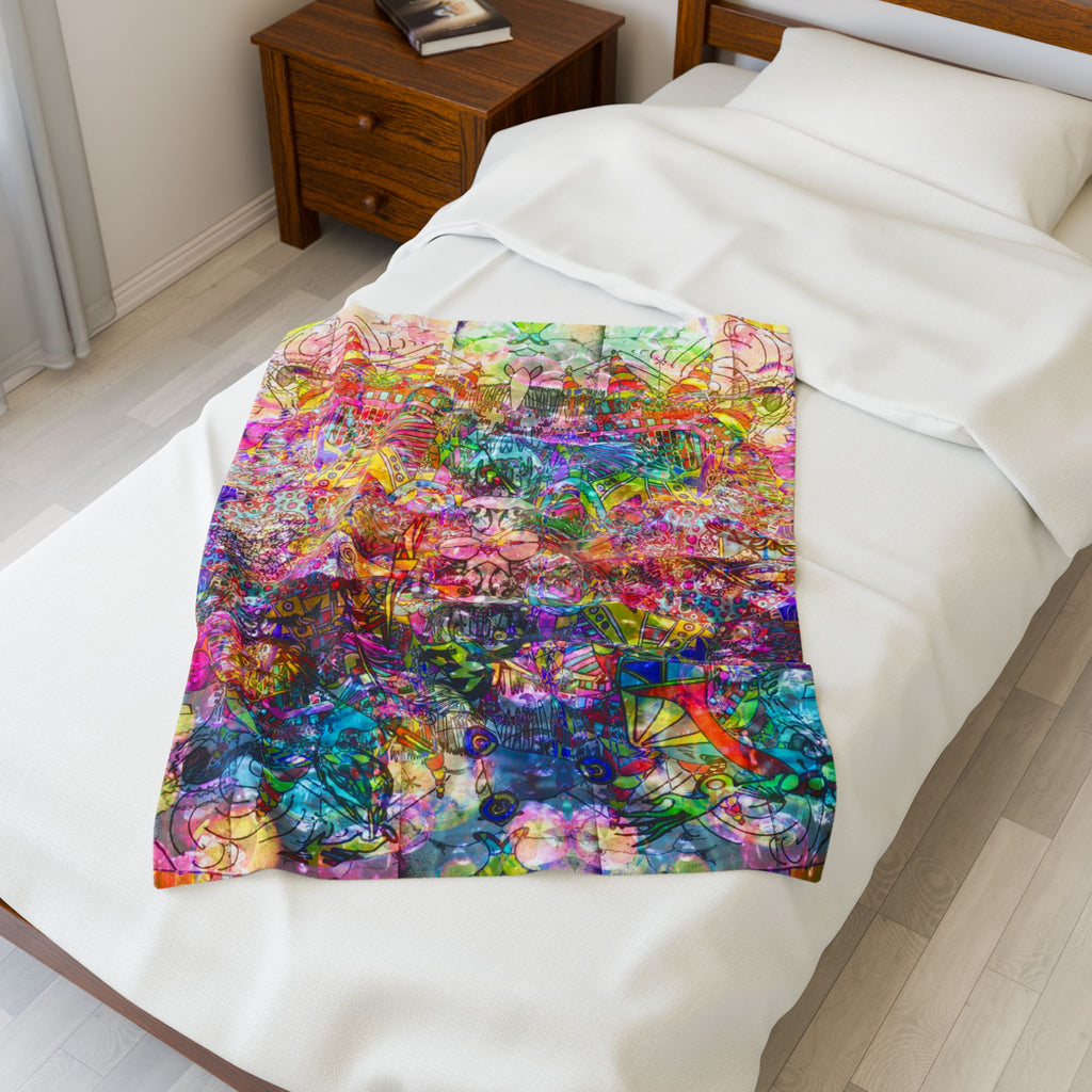 Dance Like There's No Tomorrow Plush Blanket — Colorful Abstract Art Throw