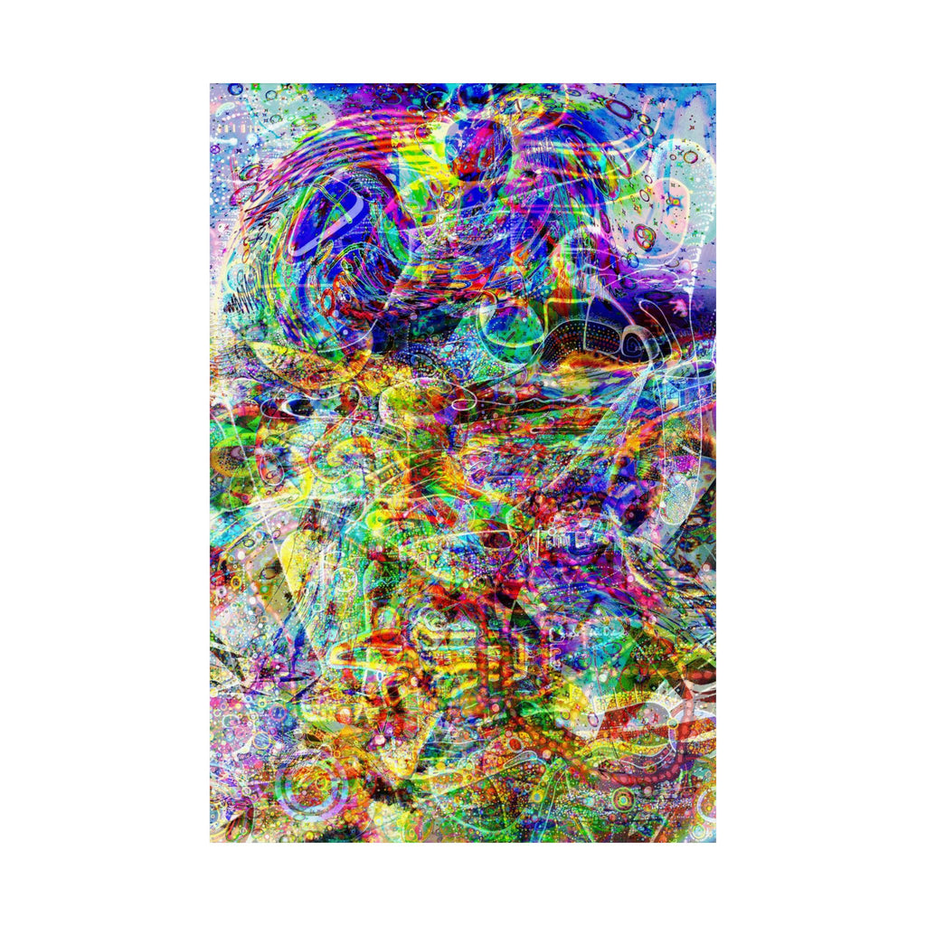 Barfing Golden Light (Collaboration with Vytas Sakalas) Vertical Poster — Vibrant Psychedelic Wall Art