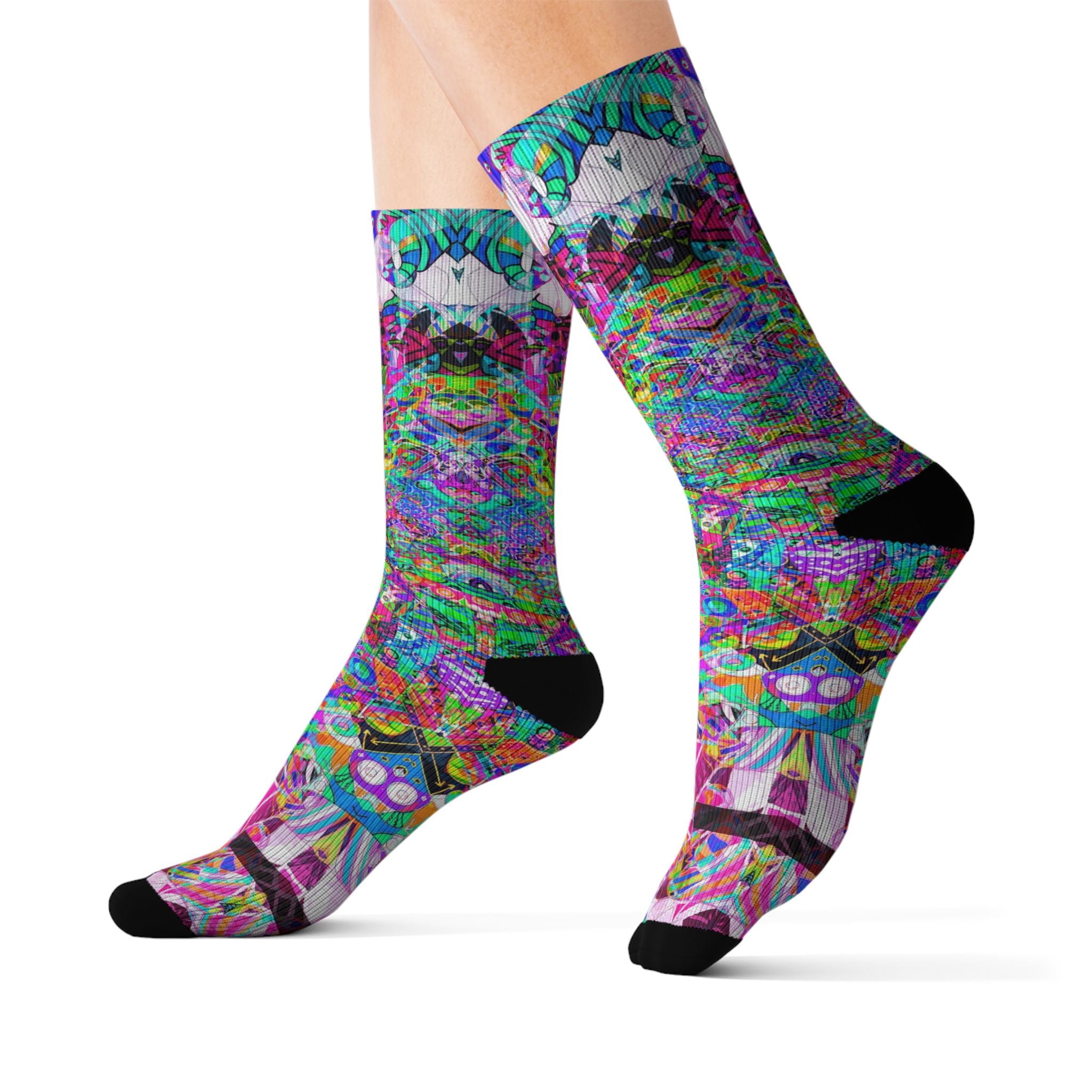 Floating Forever 2 Socks — Vibrant Tie-Dye Pattern Crew Socks