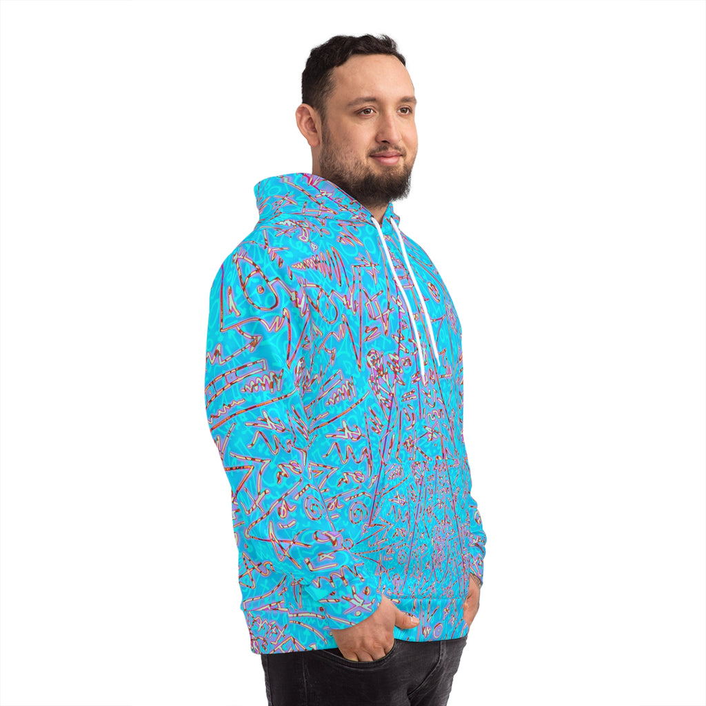 02 Blue Hoodie — All-Over Print Abstract Streetwear