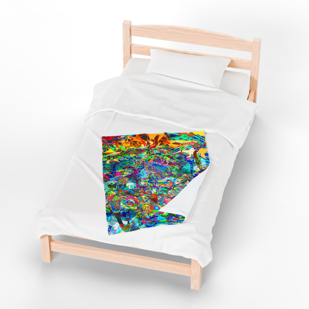 HYPERDIMENSIONAL SURFER Plush Blanket — Psychedelic Abstract Throw