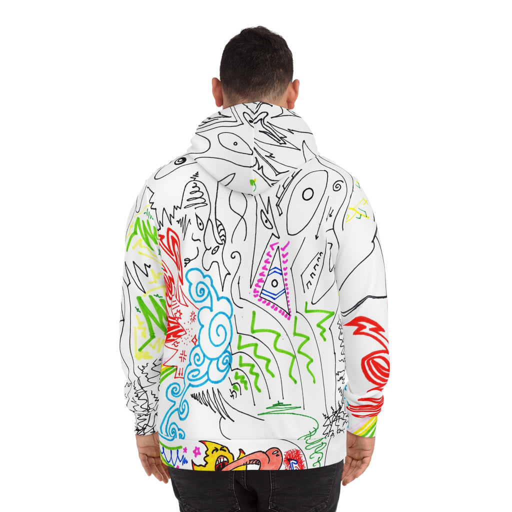 Abstract Doodle Hoodie (Collaboration with Blair Jones) — Colorful Hand-Drawn Art All-Over Print