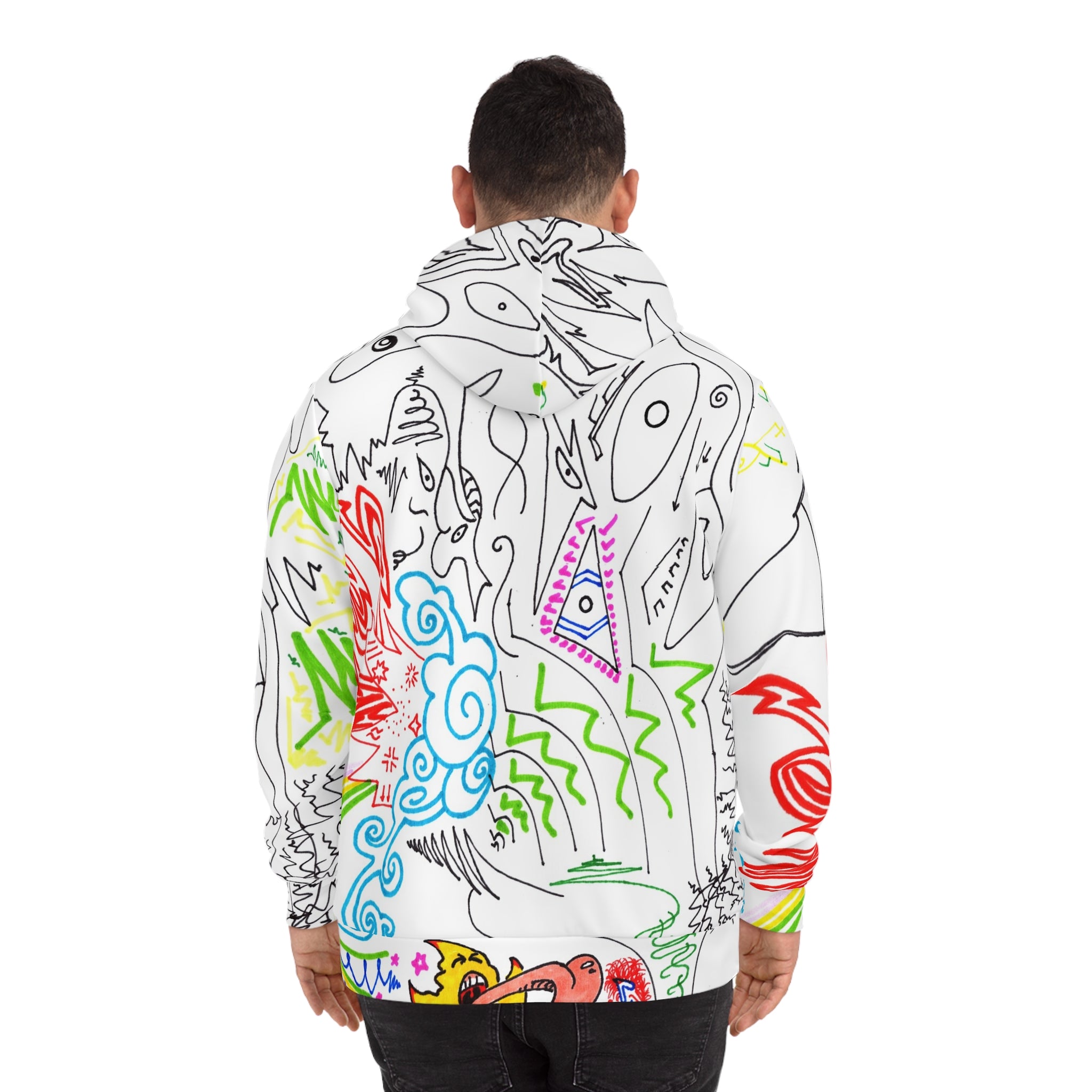 Abstract Doodle Hoodie (Collaboration with Blair Jones) — Colorful Hand-Drawn Art All-Over Print