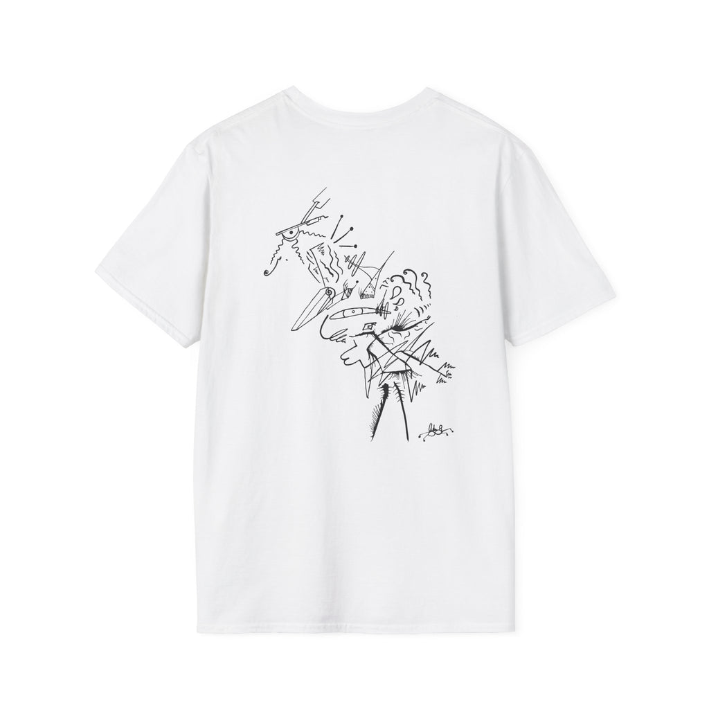 Dubstep Chicken T-Shirt — Minimal Black Sketch Graphic Tee