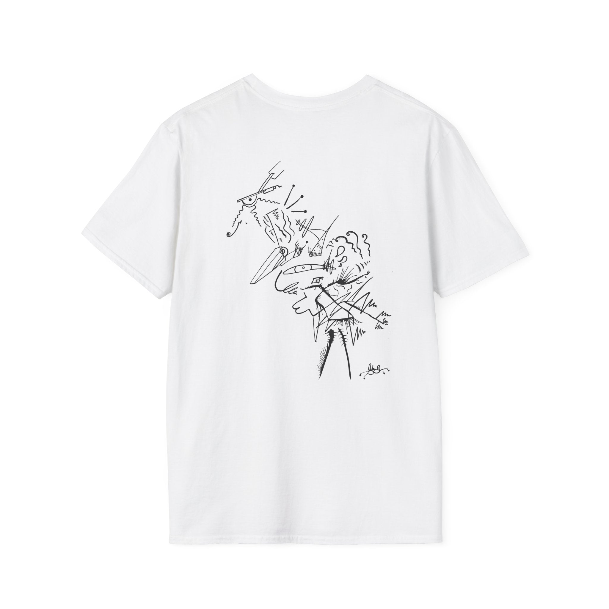 Dubstep Chicken T-Shirt — Minimal Black Sketch Graphic Tee