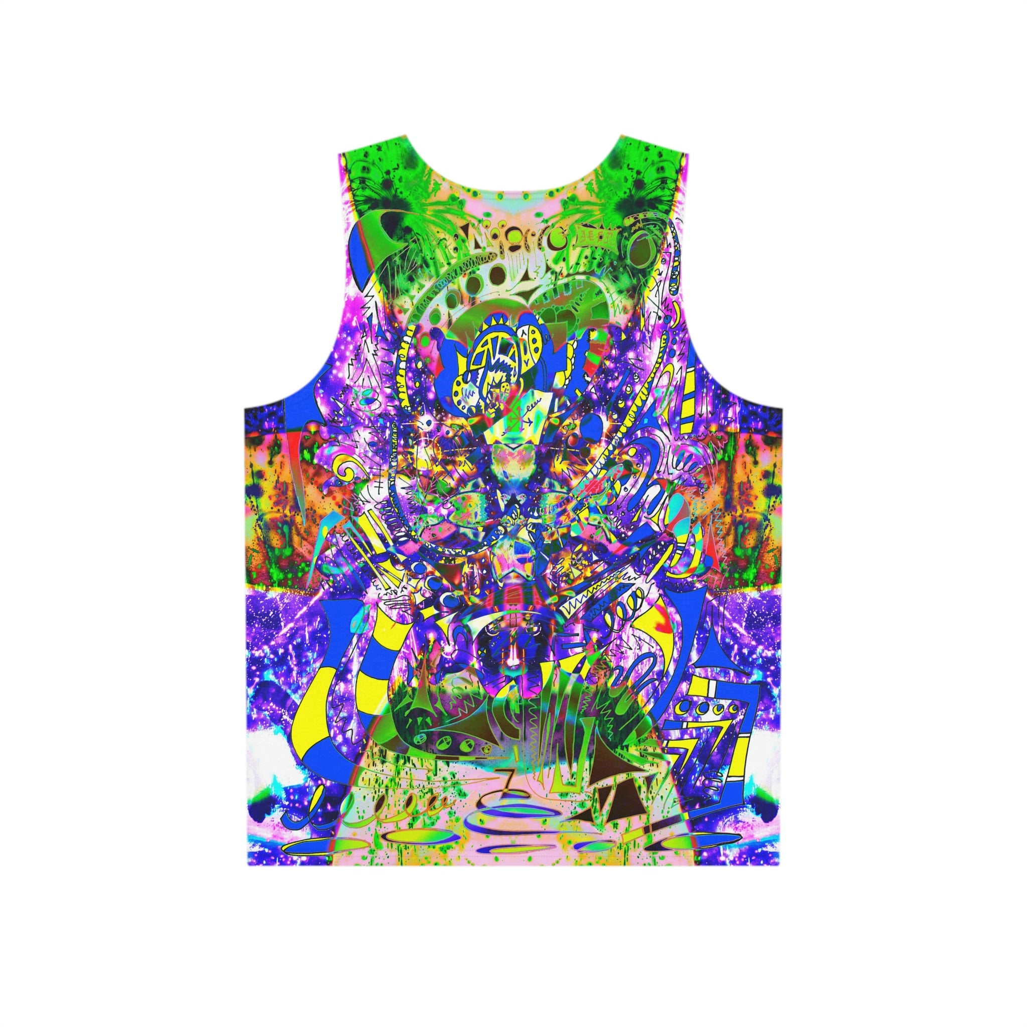 Alien Darkness 9 - Psychedelic All-Over Print Tank Top – Vibrant Abstract Festival Tank