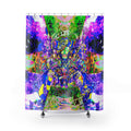 Alien Darkness 9 - Psychedelic Abstract Shower Curtain — Vibrant Neon Mandala Bathroom Decor