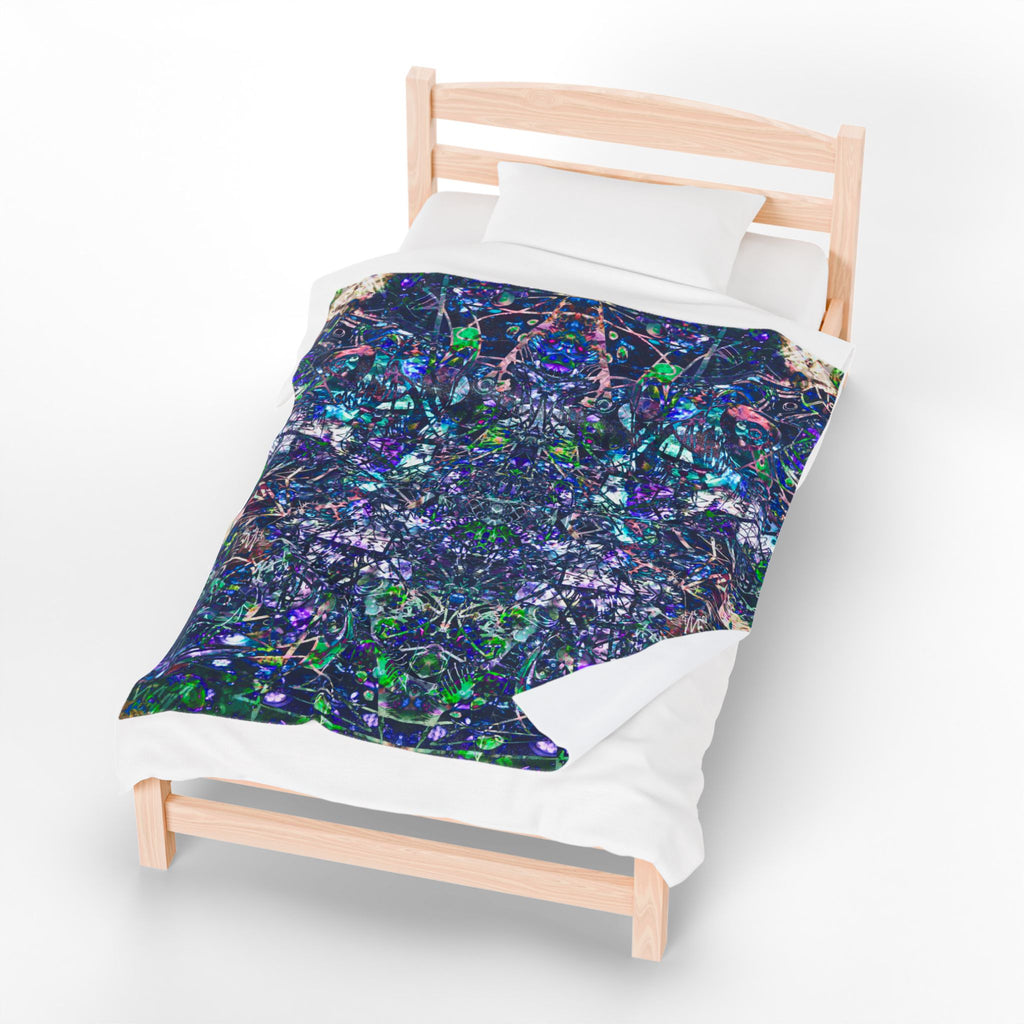 KAWABONGA Plush Blanket — Abstract Cosmic Throw