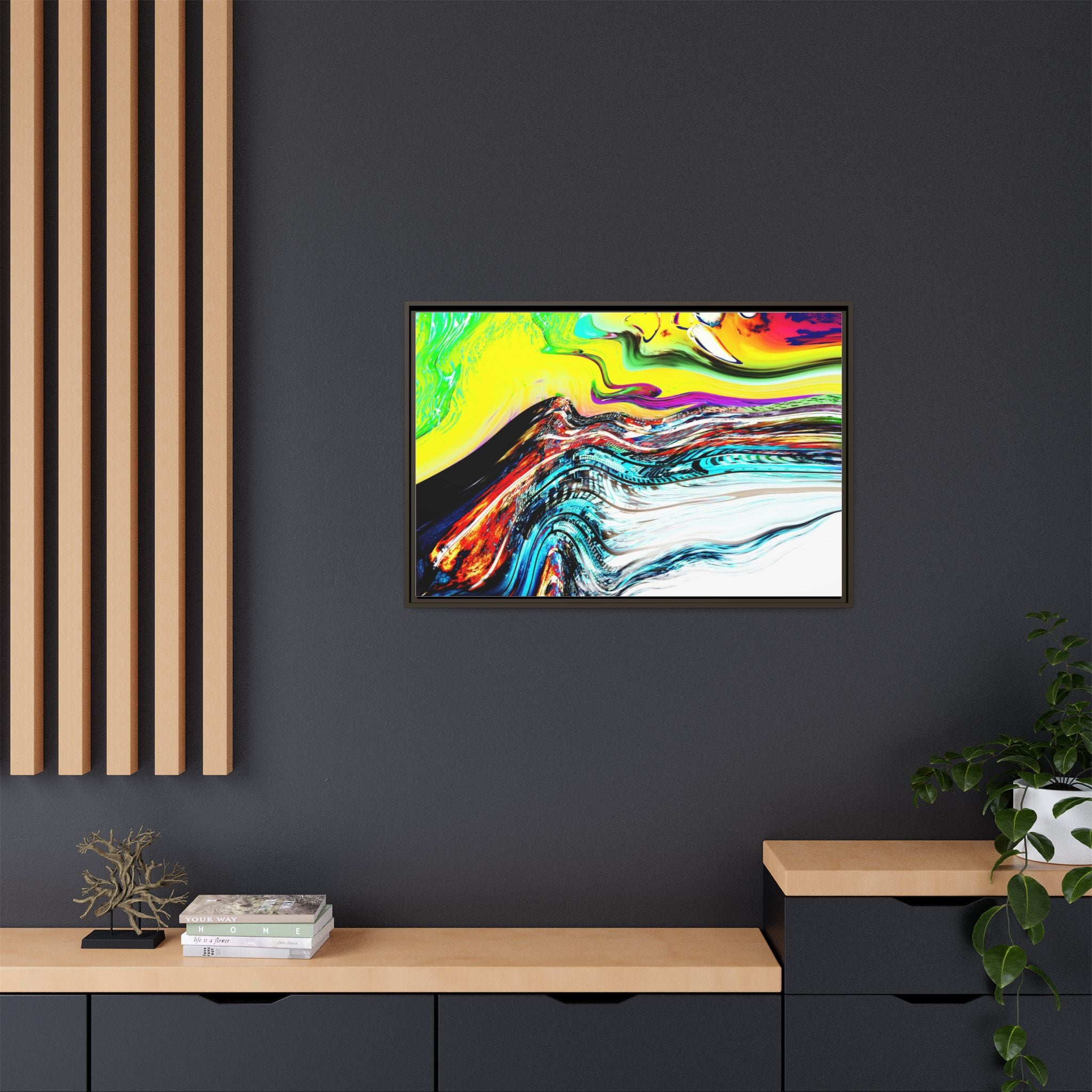 Slip And Slide Matte Canvas Framed Wall Art