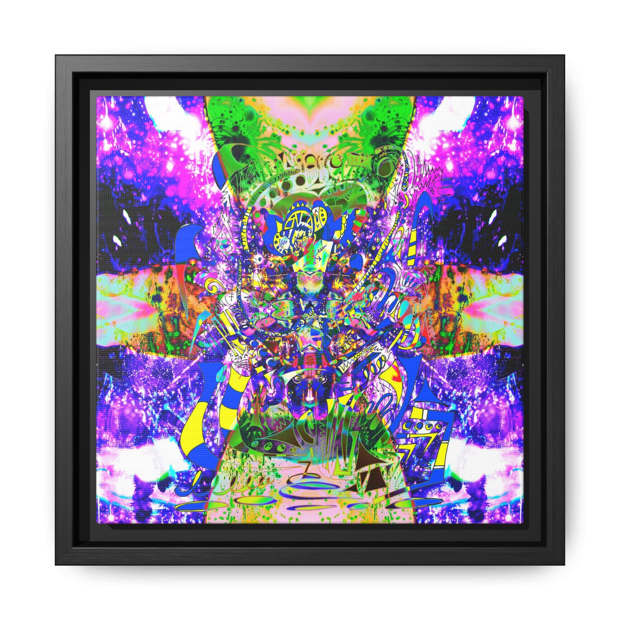 Alien Darkness 9 Framed Canvas Art — Vibrant Multi-Color Wall Decor