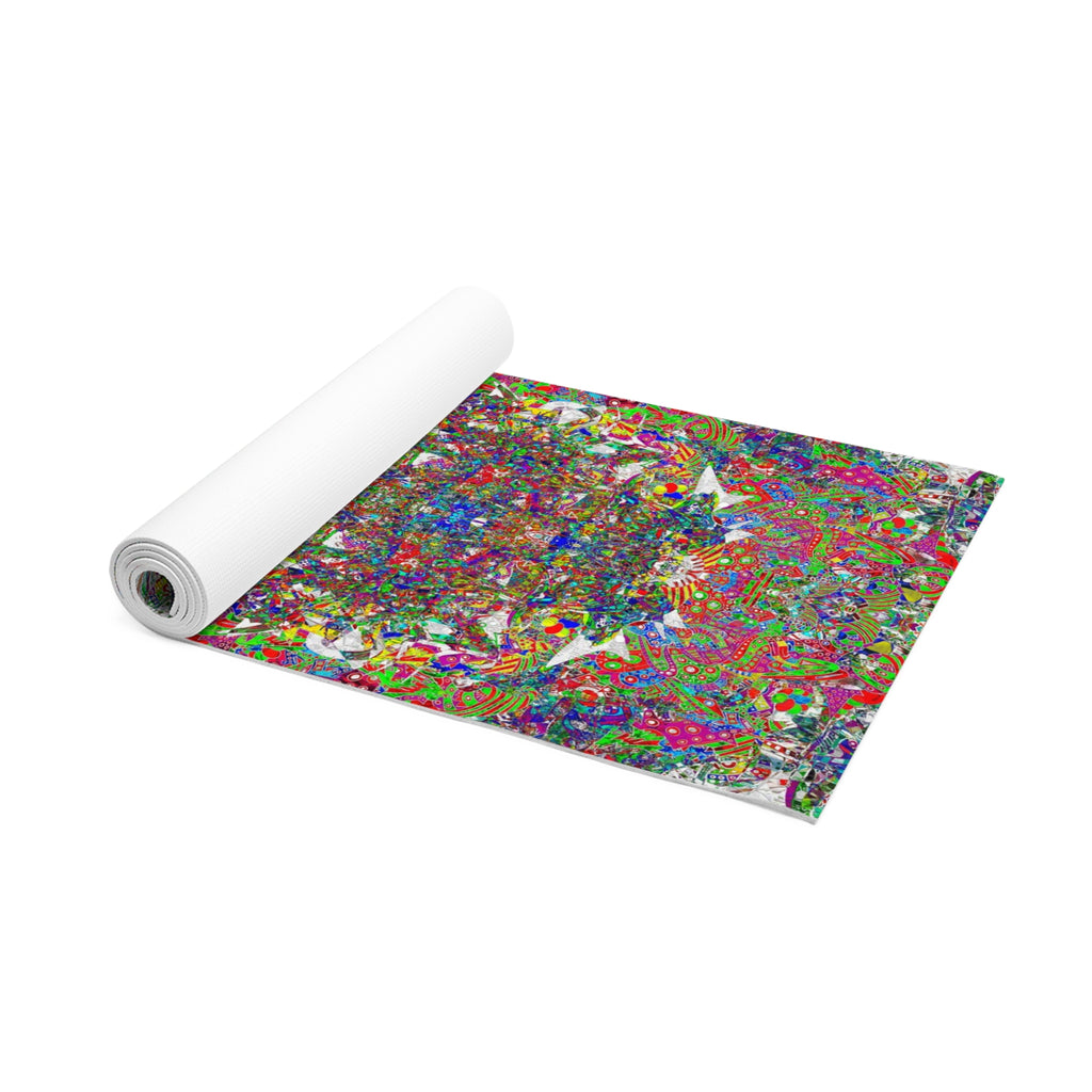 D Tizzle Psychedelic Mandala Foam Yoga Mat — Colorful Abstract Meditation Mat