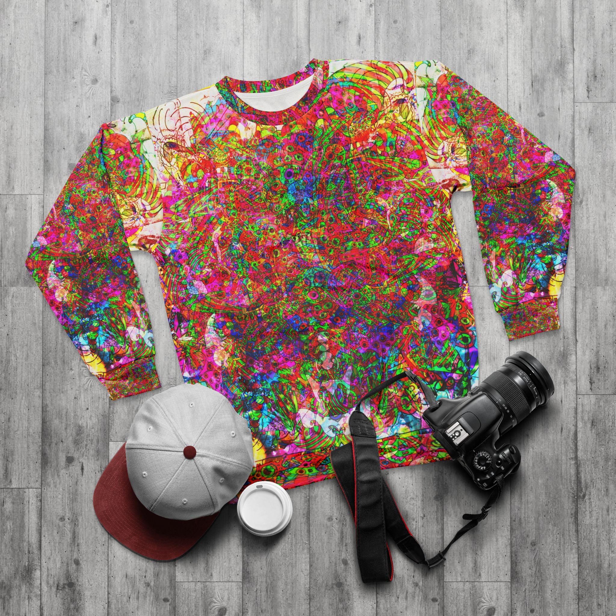 Neon Swirl Party Extravaganza Unisex Sweatshirt (AOP)