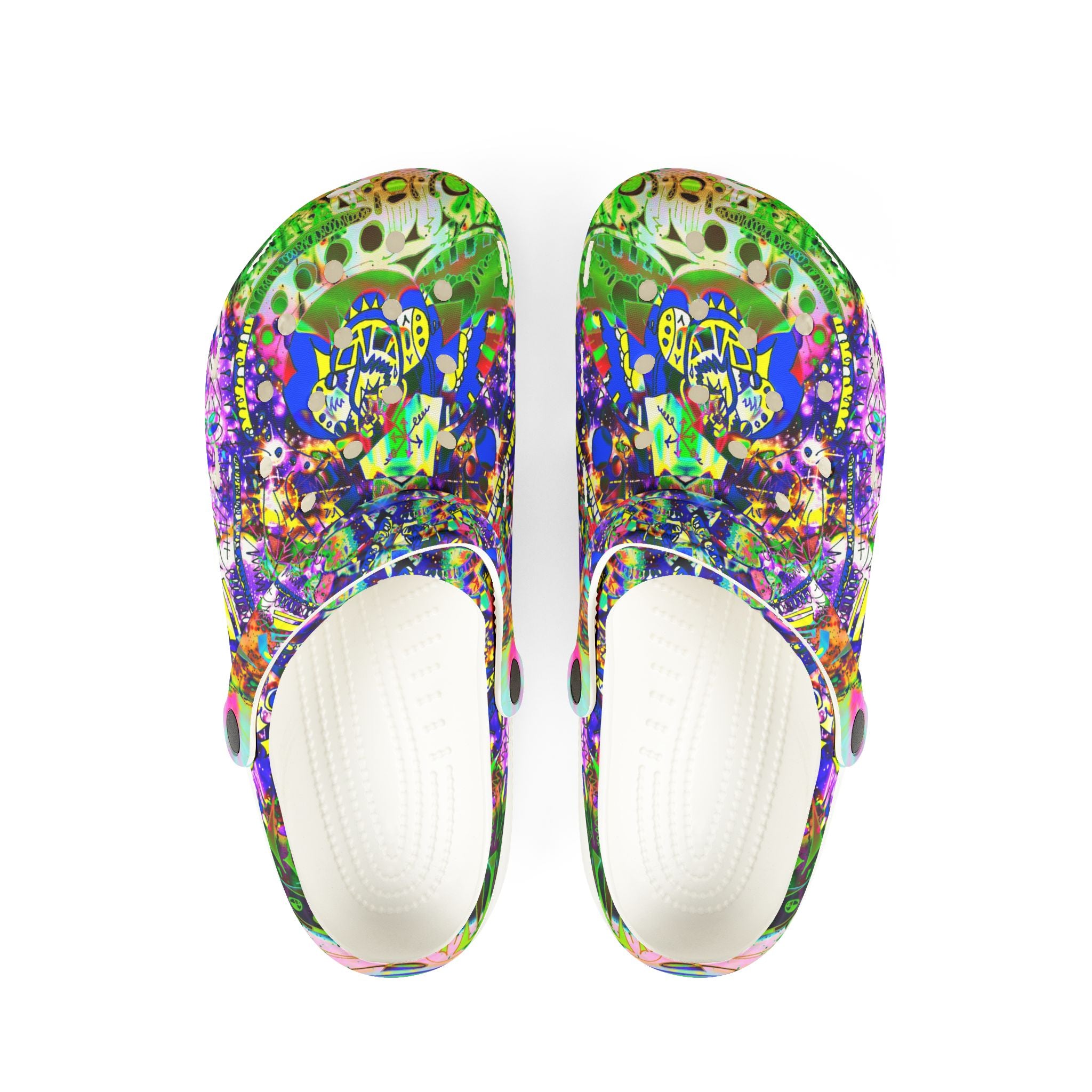 Alien Darkness 9 - Colorful Abstract EVA Foam Clogs — Vibrant Slip-On Shoes