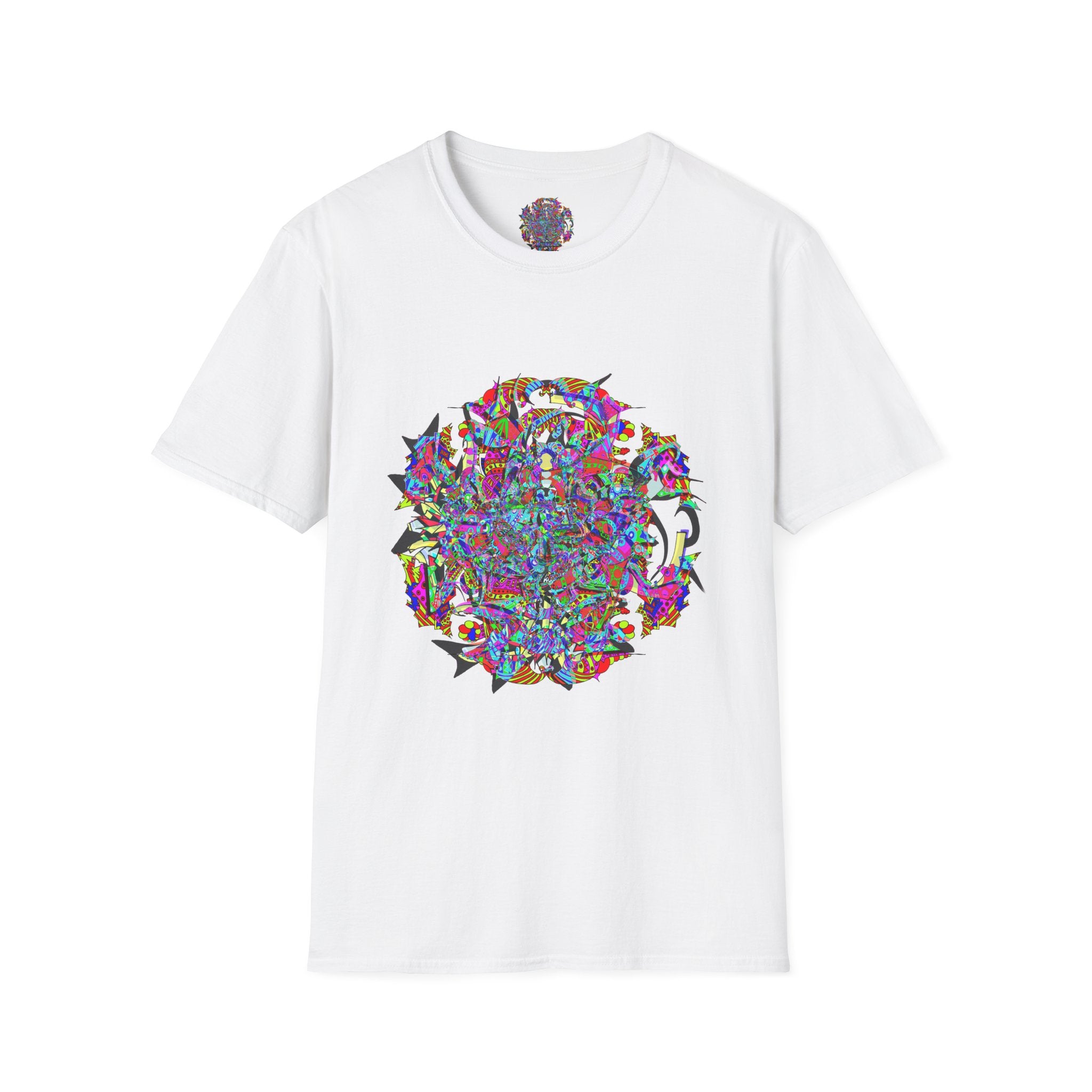 Neon Waffle Monster 12  — Colorful Abstract Floral Graphic Tee