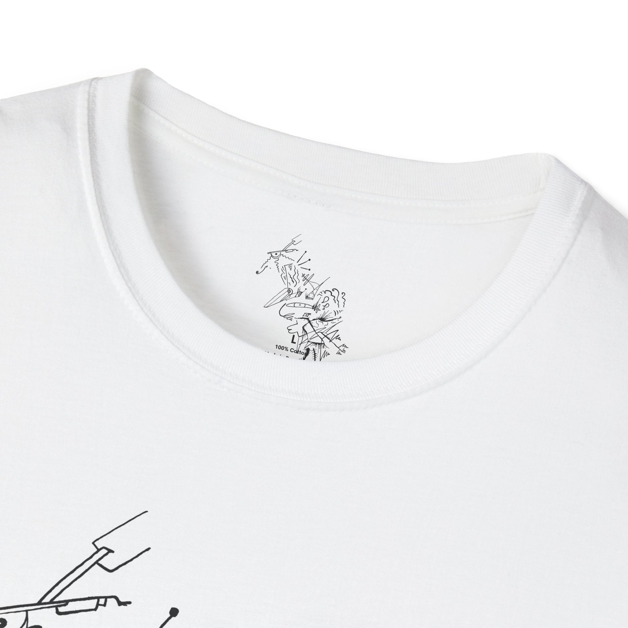 Dubstep Chicken T-Shirt — Minimal Black Sketch Graphic Tee