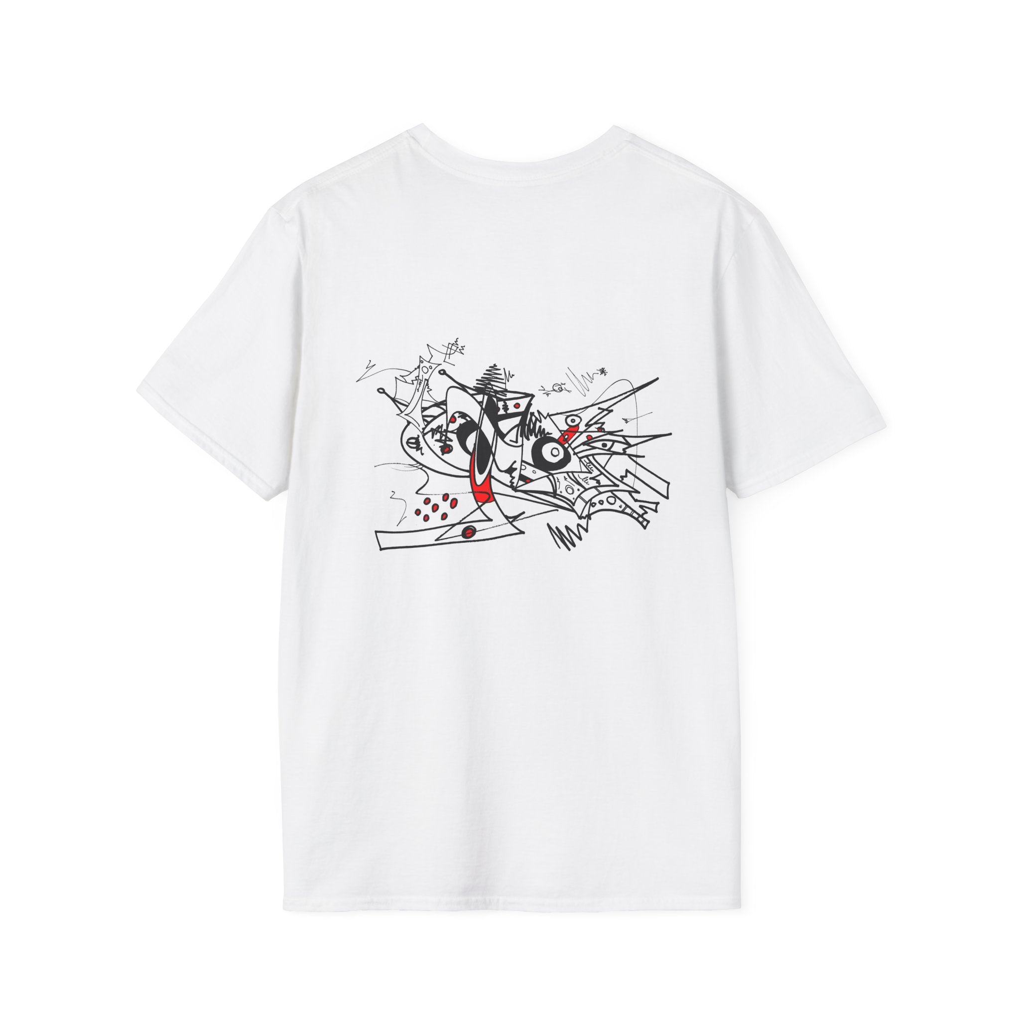 Red and Black Abstract 1 Unisex Softstyle T-Shirt