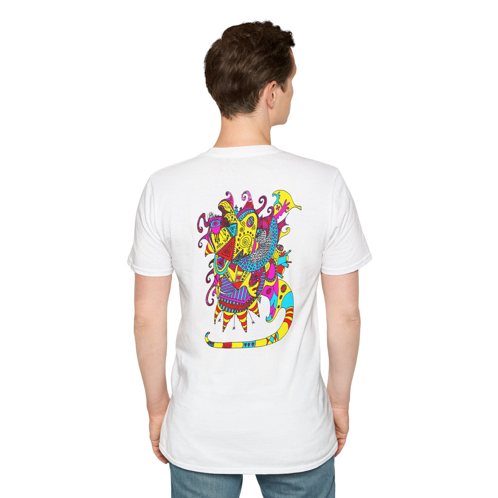Neon Masquerade T-Shirt — Colorful Abstract Graphic Tee