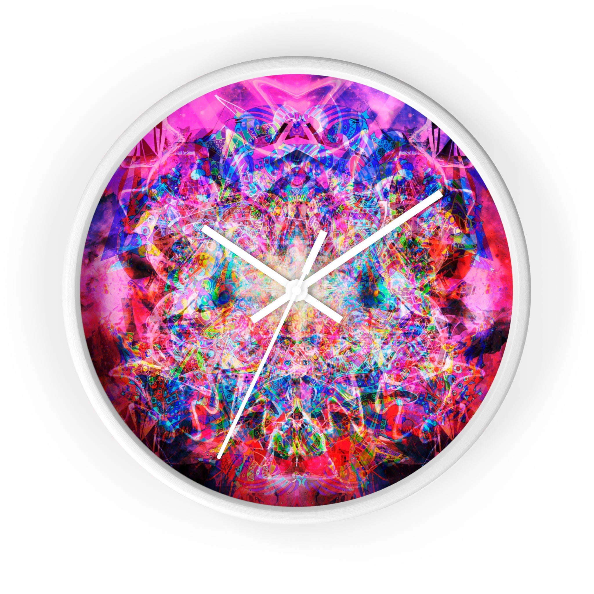 Arashaya - Psychedelic Kaleidoscope Wall Clock — Vibrant Abstract Art Timepiece