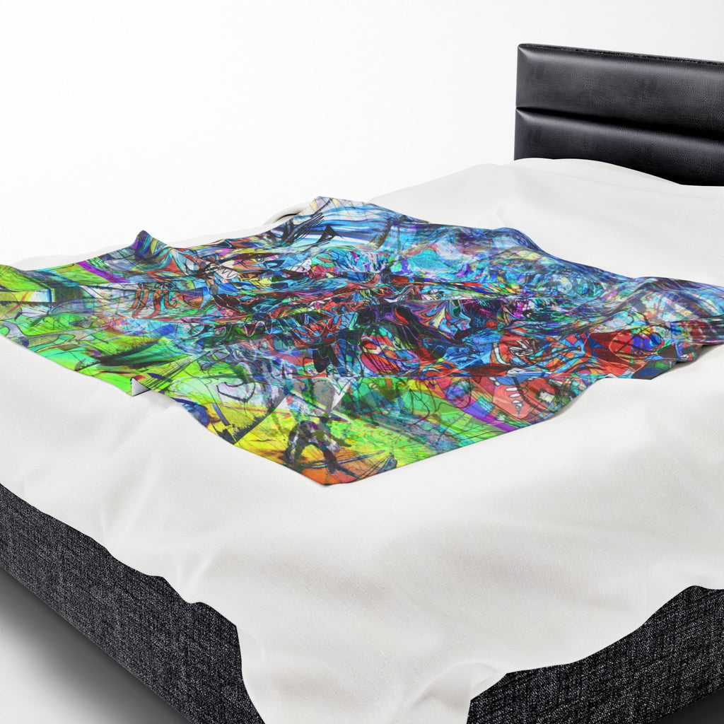Now You're Stuck 44 Plush Blanket – Vibrant Psychedelic Throw for Home, Dorm & Gifts