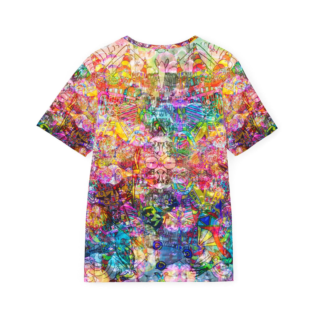 Dance Like There's No Tomorrow - Psychedelic All-Over-Print Sports Jersey — Vibrant Abstract Pattern for Festivals & Active Wear