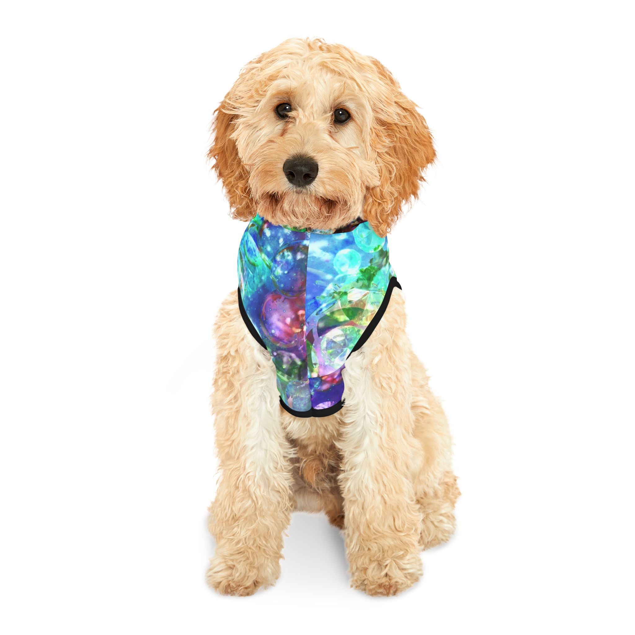 Bubbles Galore 7 Pet Hoodie — Aqua Blue Bubble Print Dog & Cat Hoodie