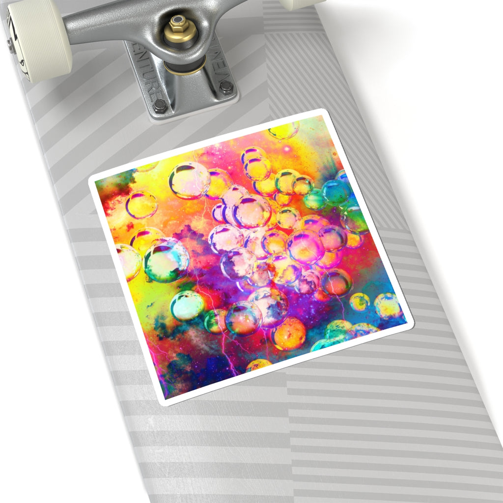 Lightning Bubbles 2 Sticker — Vibrant Rainbow Bubble Pattern for Laptops & Journals