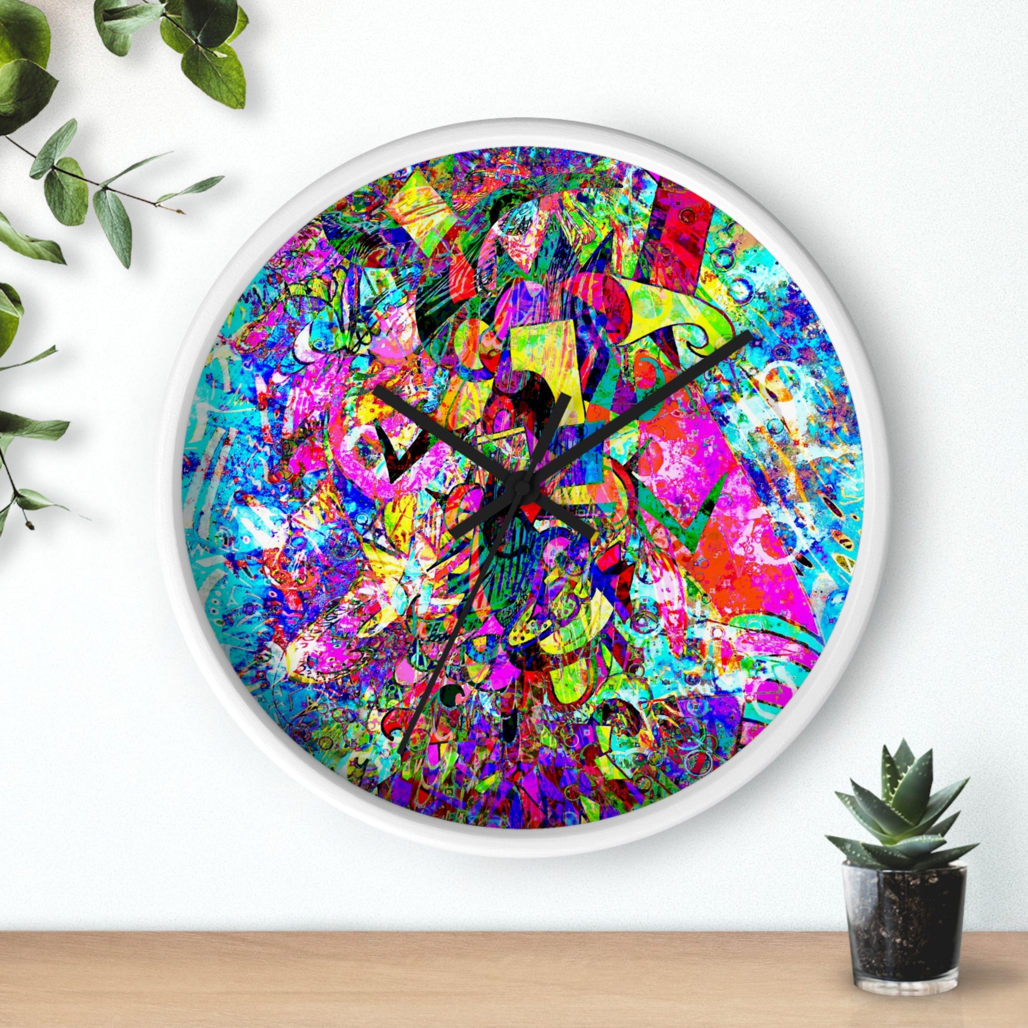 Love Monster - Psychedelic Abstract Wall Clock — Vibrant Colorful Art Clock