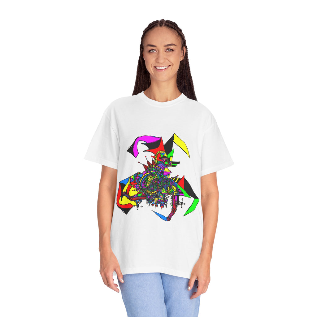 Abstract Colorful Jester Graphic T-Shirt