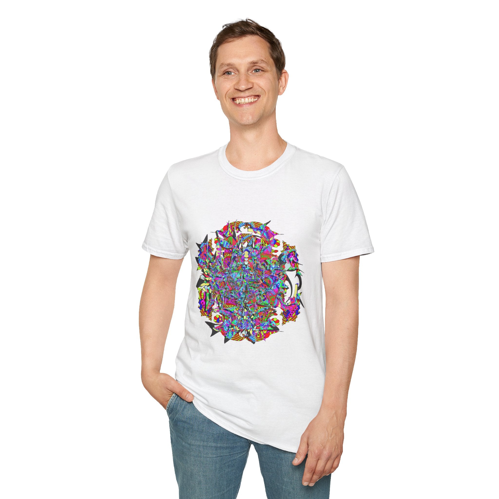 Neon Waffle Monster 12  — Colorful Abstract Floral Graphic Tee