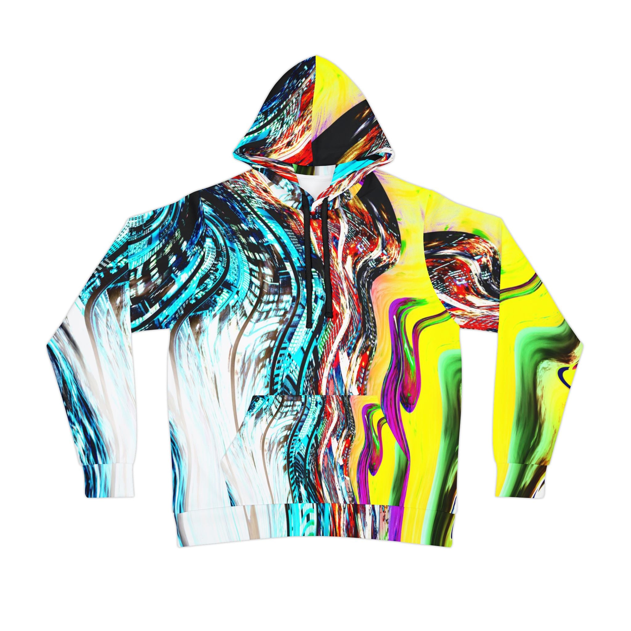 Slip And Slide Athletic Hoodie - Vibrant All-Over-Print Pullover