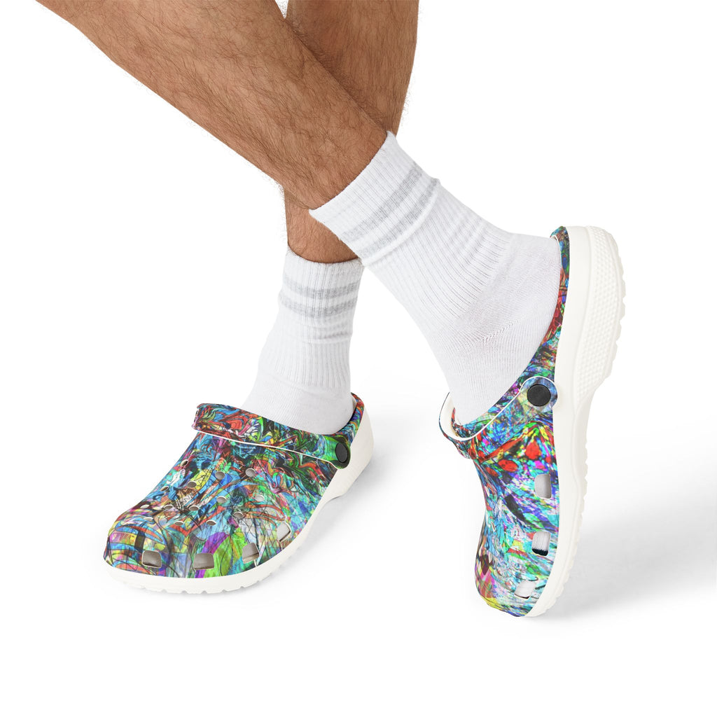 Now You're Stuck 44 - Colorful Abstract EVA Foam Clogs – Vibrant All-Over-Print Garden Shoes