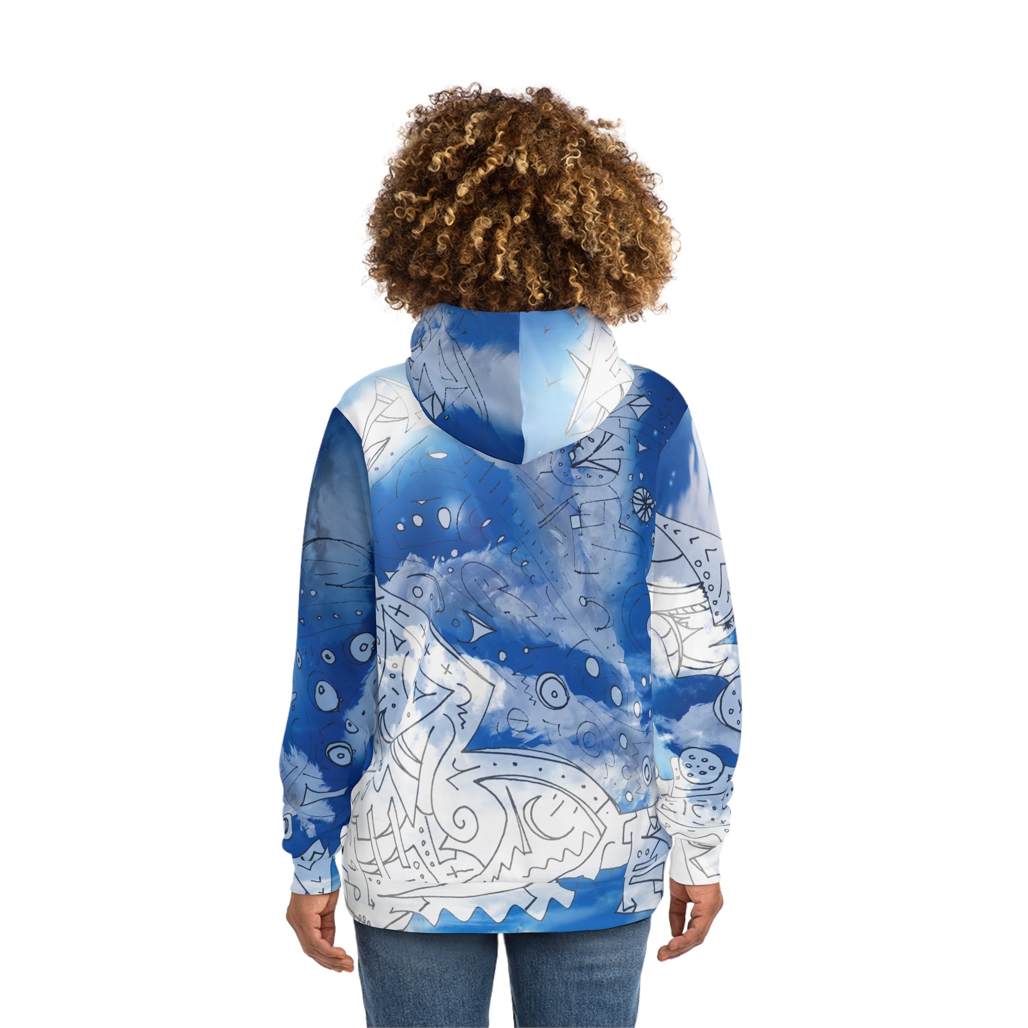 White Heaven White Clouds Hoodie — All-Over Print Fashion Hoodie